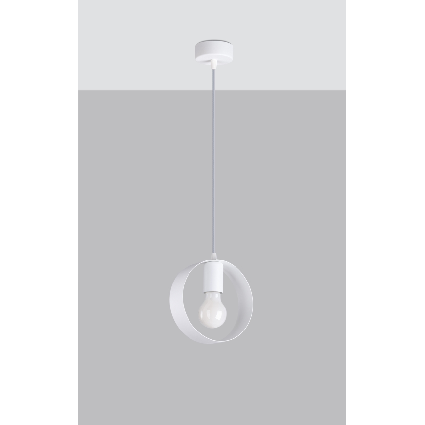 Lestenec na vrvici TITRAN 1xE27/60W/230V bela