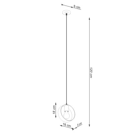 Lestenec na vrvici TITRAN 1xE27/60W/230V bela