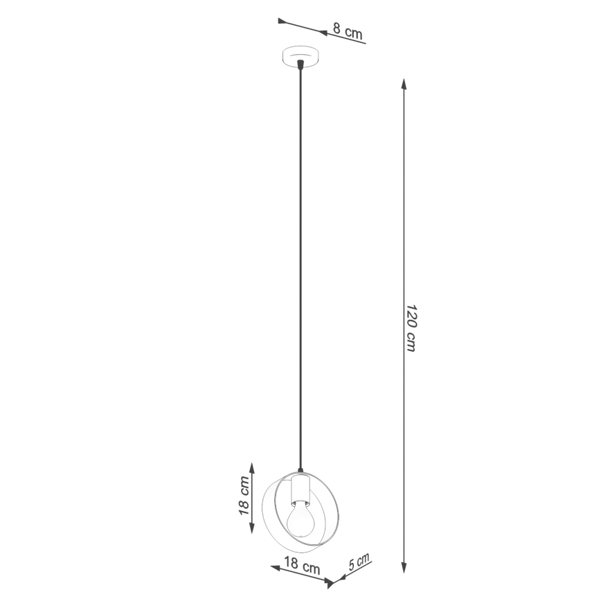Lestenec na vrvici TITRAN 1xE27/60W/230V bela