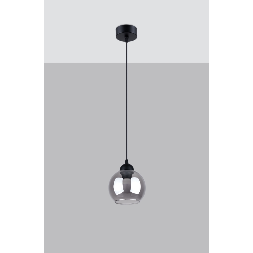 Lestenec na vrvici ALINO 1xE27/60W/230V črna