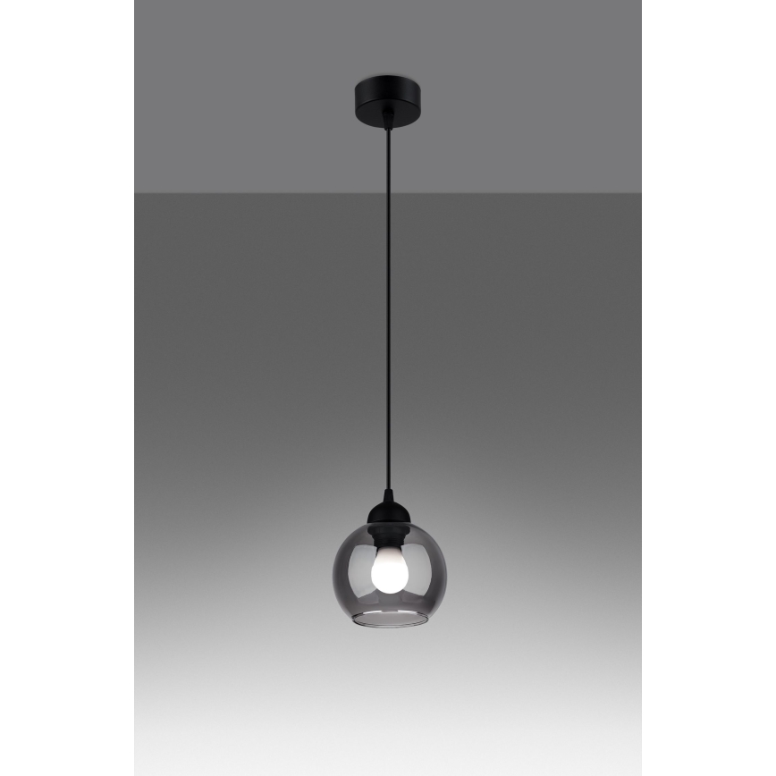 Lestenec na vrvici ALINO 1xE27/60W/230V črna