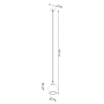 Lestenec na vrvici ALINO 1xE27/60W/230V črna