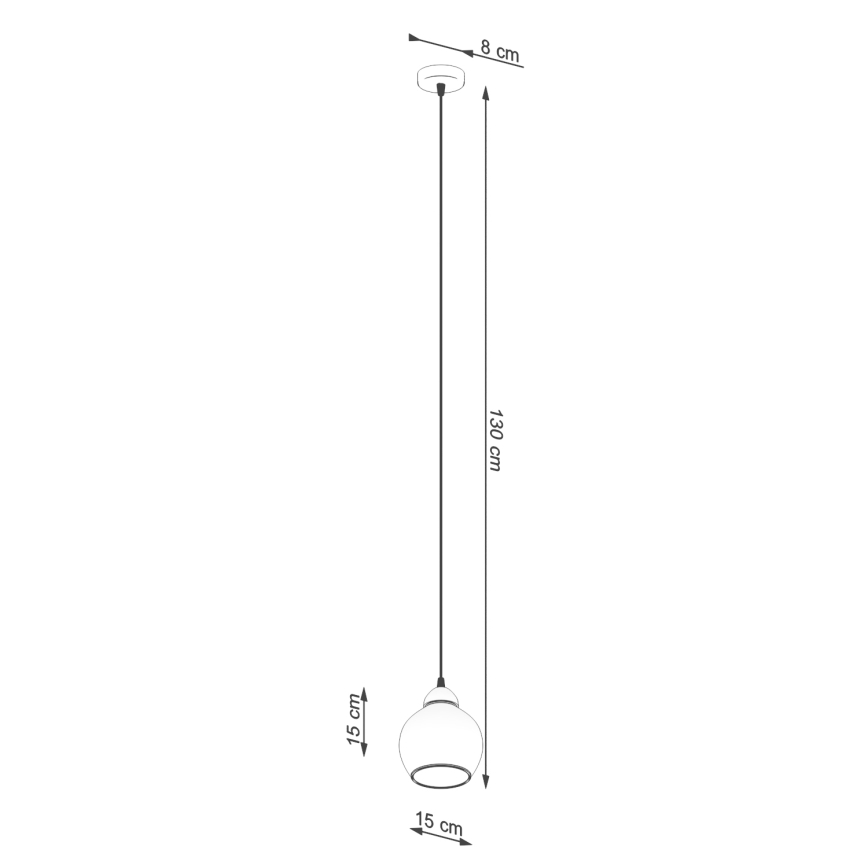 Lestenec na vrvici ALINO 1xE27/60W/230V črna