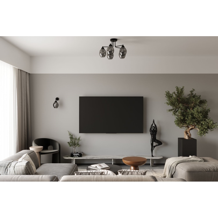 Lestenec na drogu FILLAN 5xE27/60W/230V črna