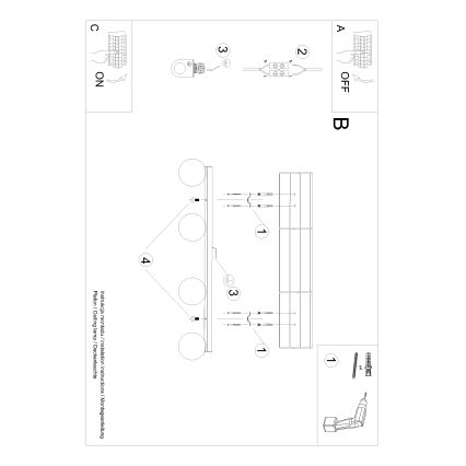 Stropna svetilka YOLI 4xG9/12W/230V bela