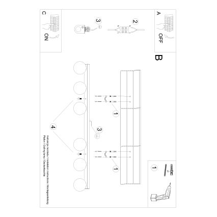 Stropna svetilka YOLI 6xG9/12W/230V bela