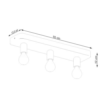 Reflektor TAVO 3xE27/15W/230V beton