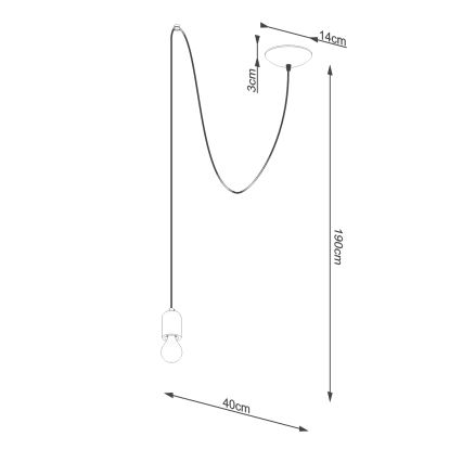 Lestenec na vrvici NESO 1xE27/15W/230V pajek beton