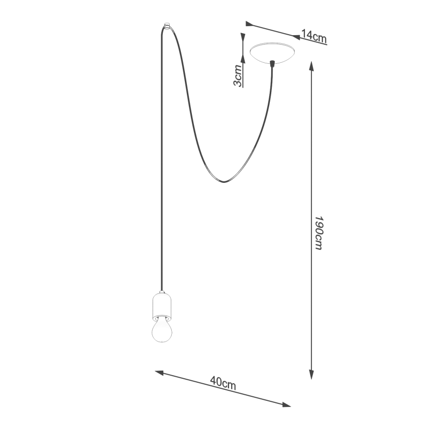 Lestenec na vrvici NESO 1xE27/15W/230V pajek beton