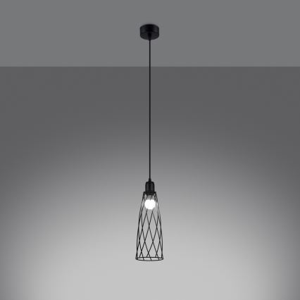 Lestenec na vrvici SUBA 1xE27/15W/230V črna