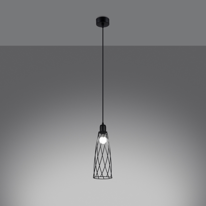 Lestenec na vrvici SUBA 1xE27/15W/230V črna