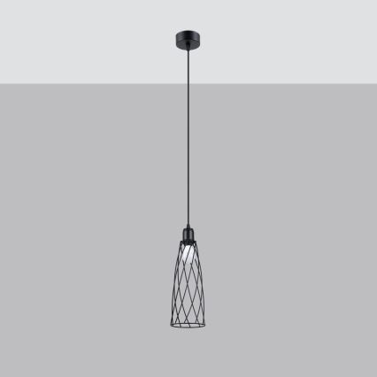 Lestenec na vrvici SUBA 1xE27/15W/230V črna