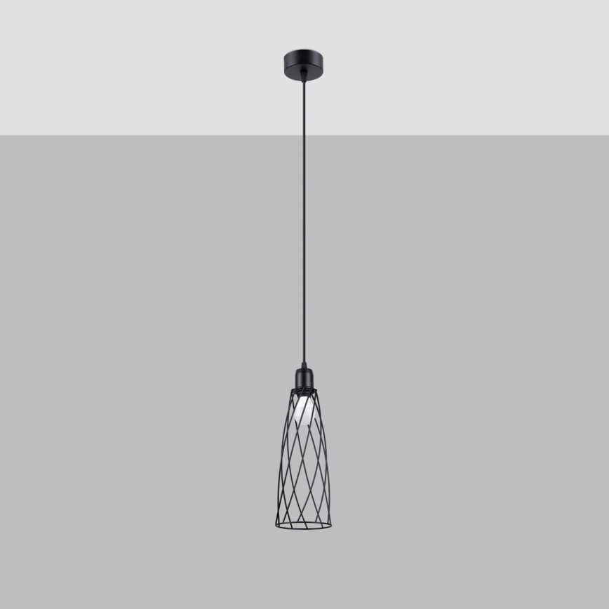 Lestenec na vrvici SUBA 1xE27/15W/230V črna
