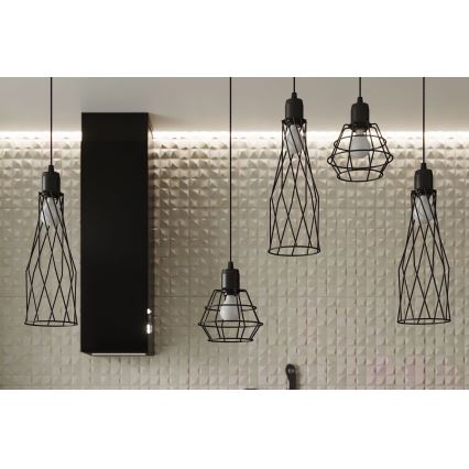 Lestenec na vrvici SUBA 1xE27/15W/230V črna