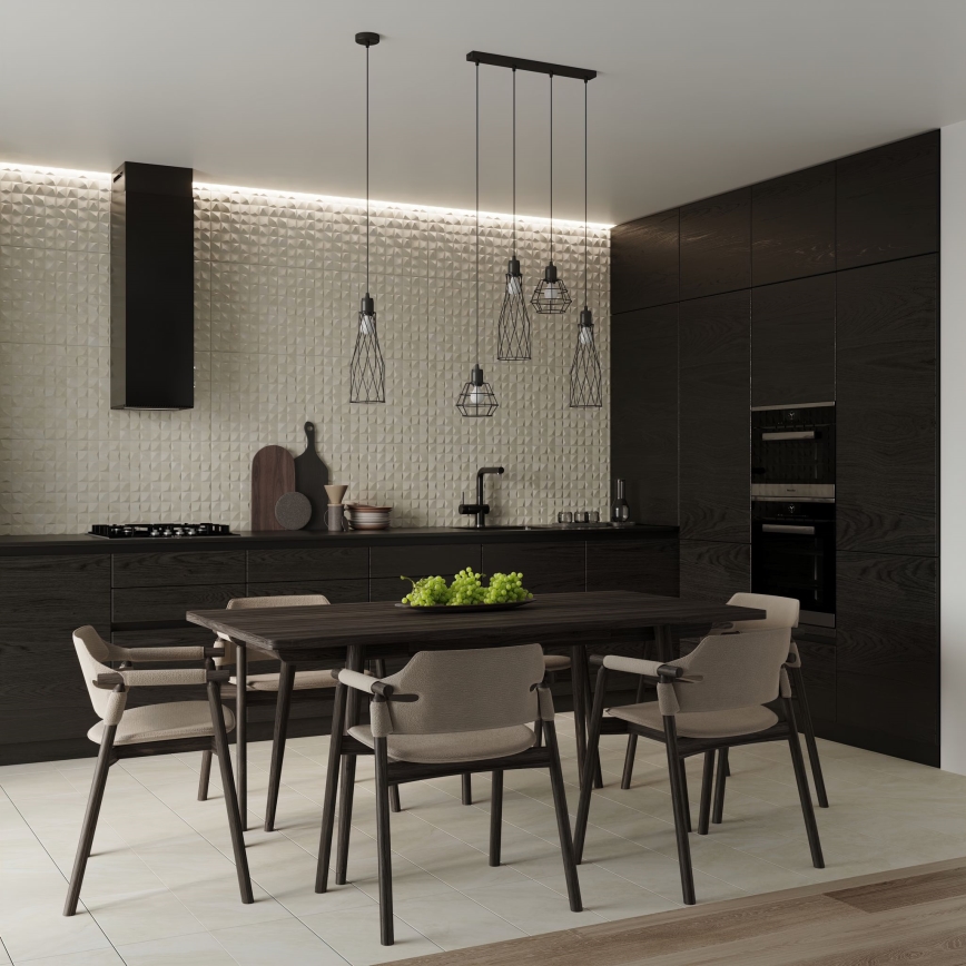 Lestenec na vrvici SUBA 1xE27/15W/230V črna