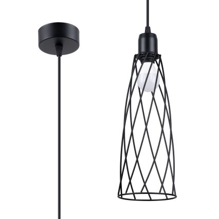 Lestenec na vrvici SUBA 1xE27/15W/230V črna