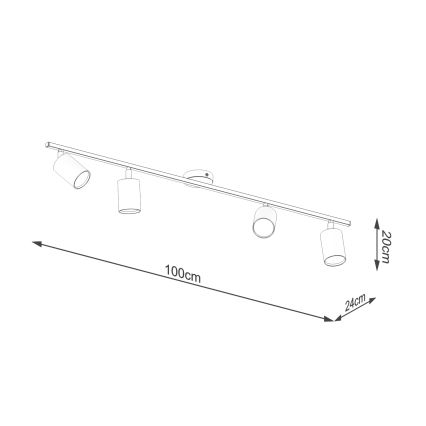 Reflektor LEMMI 4xGU10/10W/230V črna