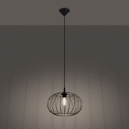 Lestenec na vrvici TSUNO 1xE27/15W/230V črna