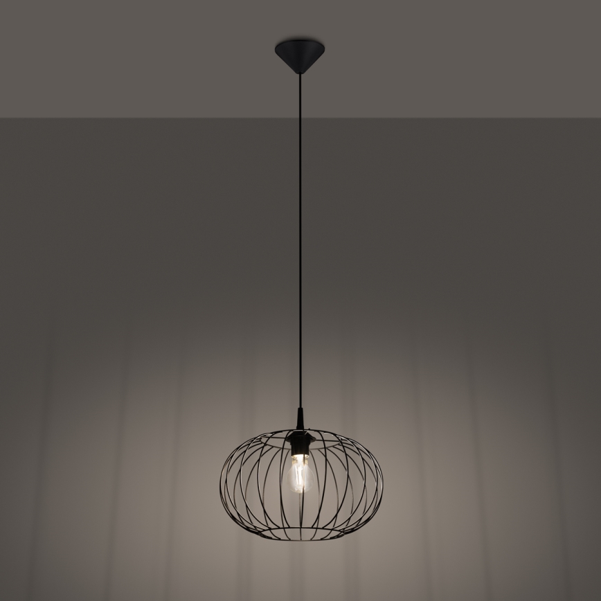 Lestenec na vrvici TSUNO 1xE27/15W/230V črna