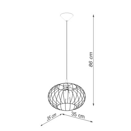 Lestenec na vrvici TSUNO 1xE27/15W/230V črna