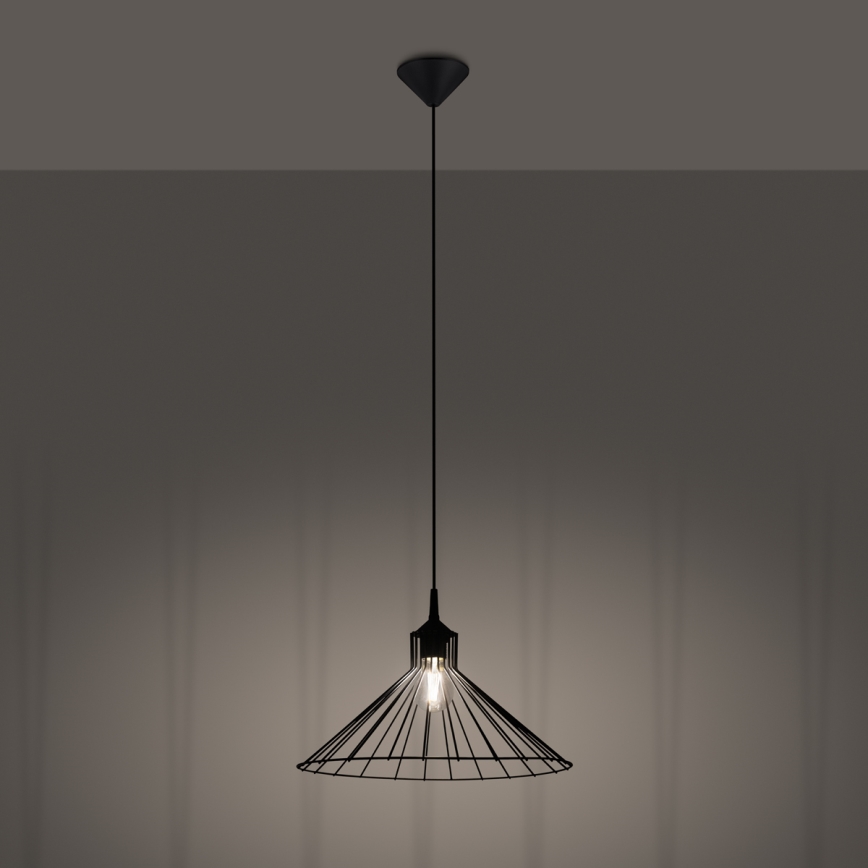 Lestenec na vrvici EDA 1xE27/15W/230V črna