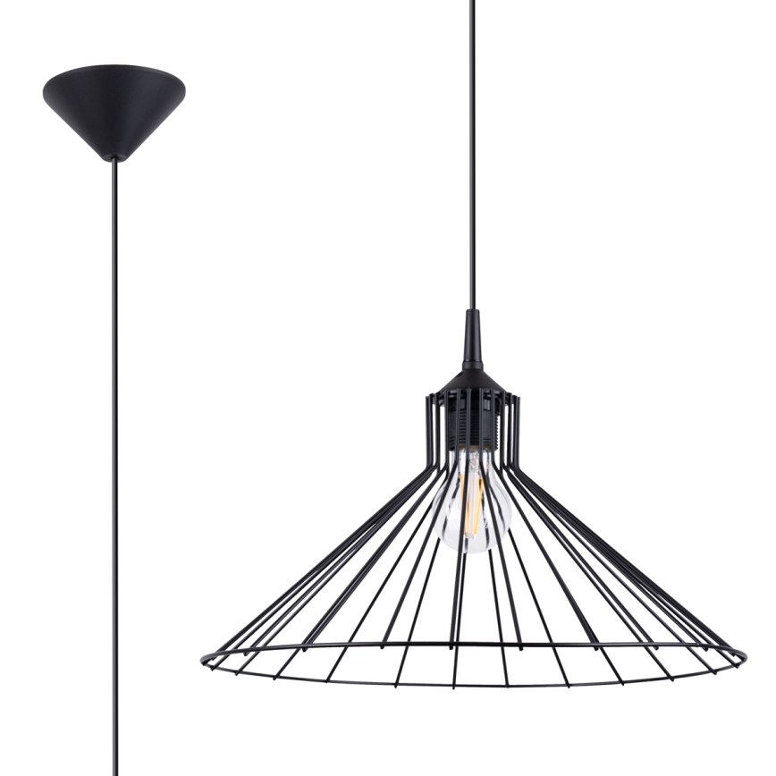 Lestenec na vrvici EDA 1xE27/15W/230V črna