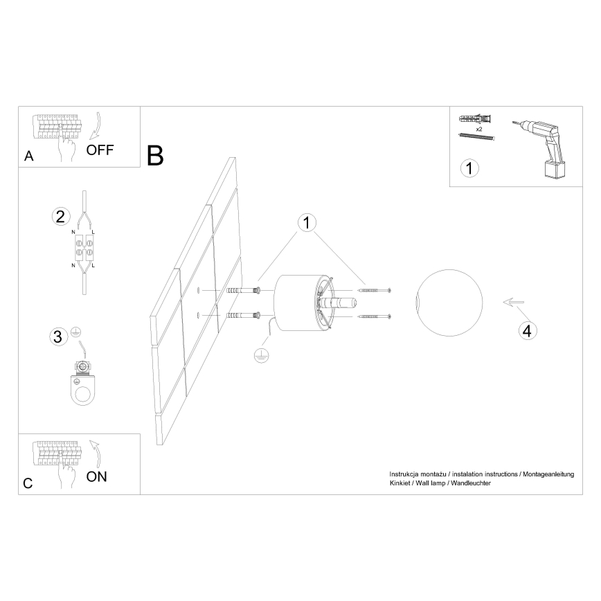 Stenski reflektor BOOMO 1xG9/8W/230V bukev