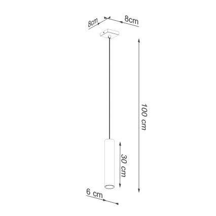 Lestenec na vrvici LAGOS 1xGU10/10W/230V zlata