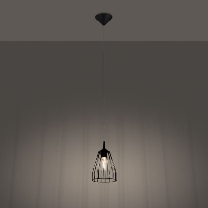Lestenec na vrvici LEYO 1xE27/15W/230V črna
