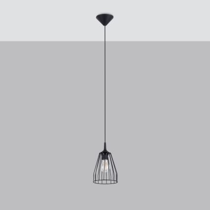 Lestenec na vrvici LEYO 1xE27/15W/230V črna