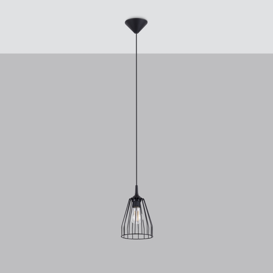Lestenec na vrvici LEYO 1xE27/15W/230V črna