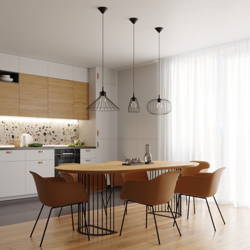 Lestenec na vrvici LEYO 1xE27/15W/230V črna