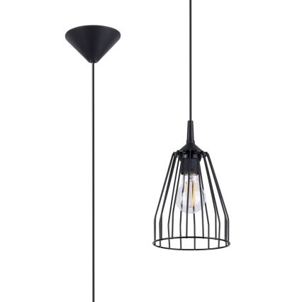 Lestenec na vrvici LEYO 1xE27/15W/230V črna