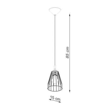 Lestenec na vrvici LEYO 1xE27/15W/230V črna