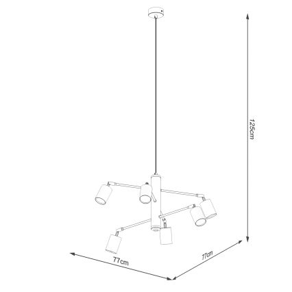 Lestenec na vrvici LEMMI 6xGU10/10W/230V bela