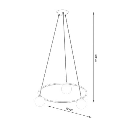 Lestenec na vrvici YOLI 3xG9/8W/230V črna