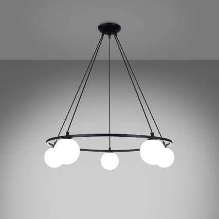 Lestenec na vrvici YOLI 5xG9/8W/230V črna