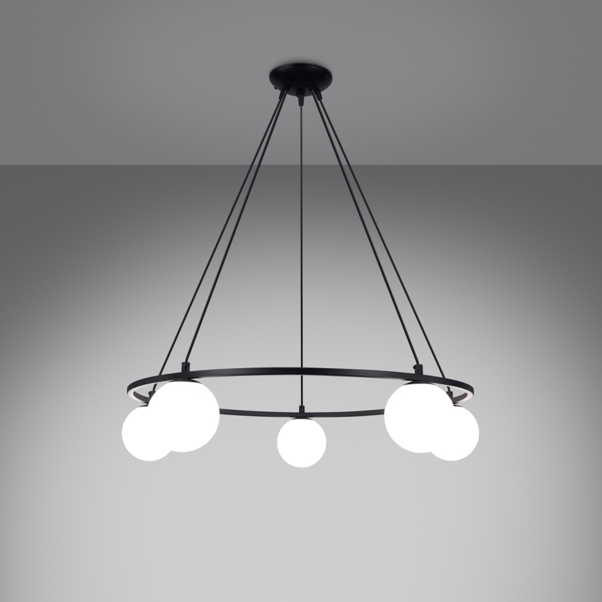 Lestenec na vrvici YOLI 5xG9/8W/230V črna
