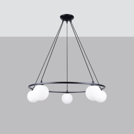 Lestenec na vrvici YOLI 5xG9/8W/230V črna
