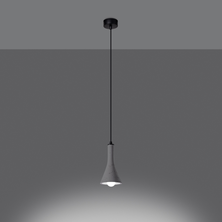Lestenec na vrvici REA 1xE14/12W/230V beton