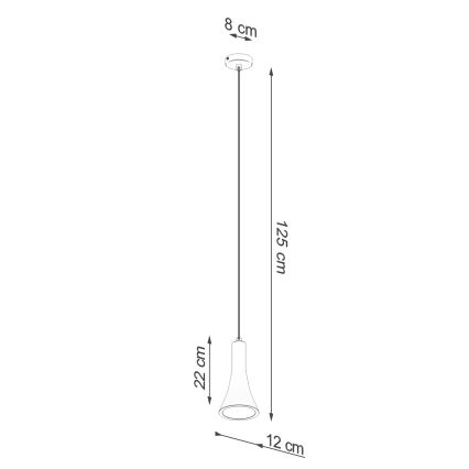 Lestenec na vrvici REA 1xE14/12W/230V beton