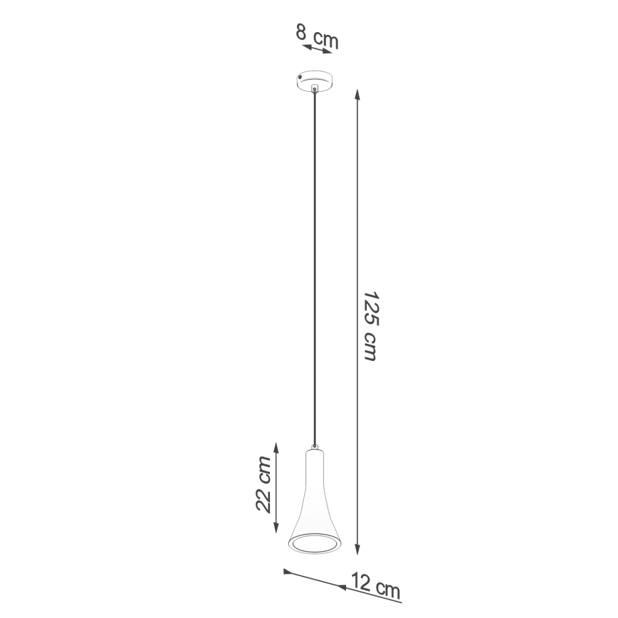 Lestenec na vrvici REA 1xE14/12W/230V beton