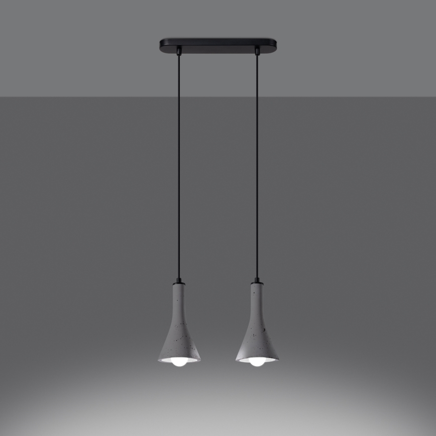 Lestenec na vrvici REA 2xE14/12W/230V beton