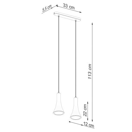 Lestenec na vrvici REA 2xE14/12W/230V beton
