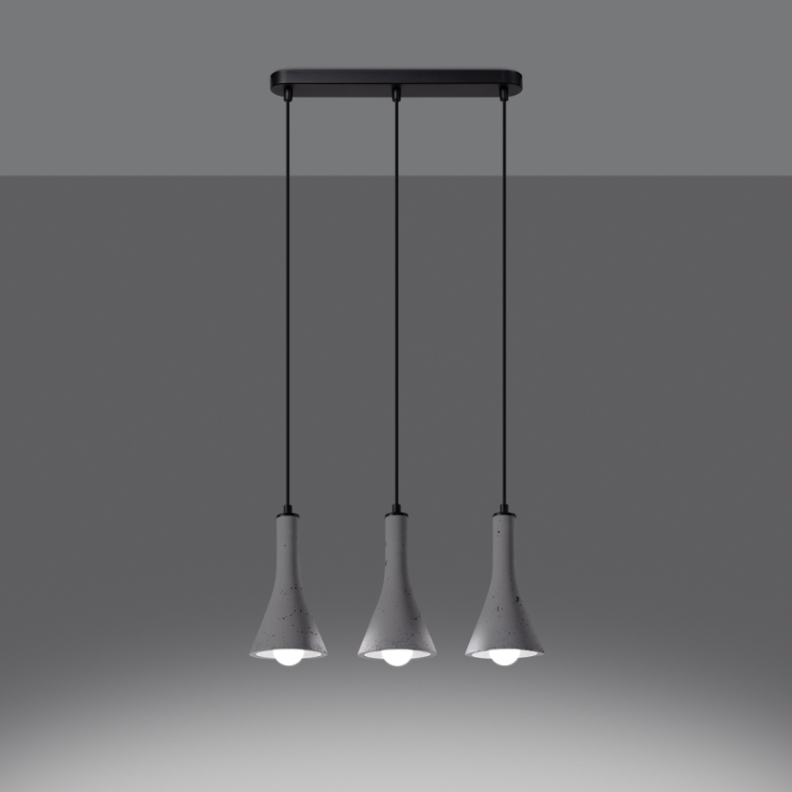 Lestenec na vrvici REA 3xE14/12W/230V beton