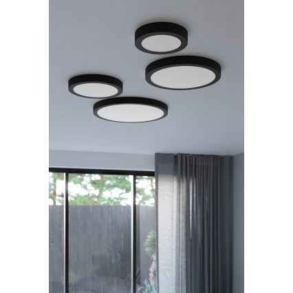 LED stropna svetilka ONYX LED/48W/230V, premer 60 cm, črna