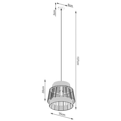 Lestenec na vrvici BRILO 1xE27/15W/230V