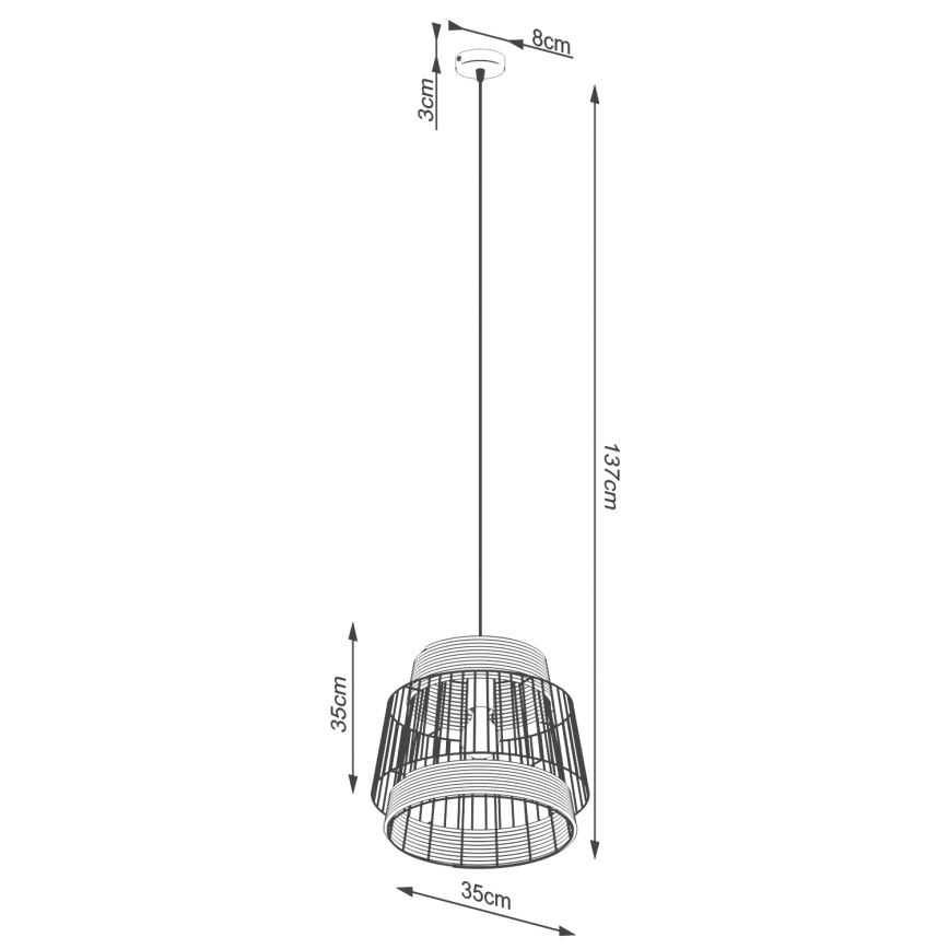 Lestenec na vrvici BRILO 1xE27/15W/230V