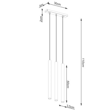 Lestenec na vrvici PASTELO 3xG9/8W/230V bukev