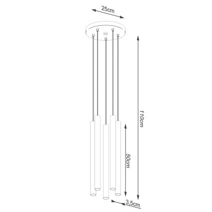 Lestenec na vrvici PASTELO 5xG9/8W/230V bukev